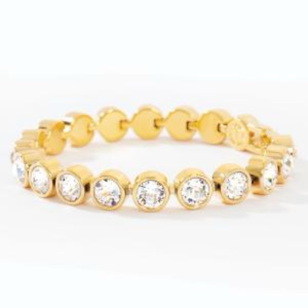NIB Touchstone Crystal by Swarovski Golden Crystal Ice Bracelet